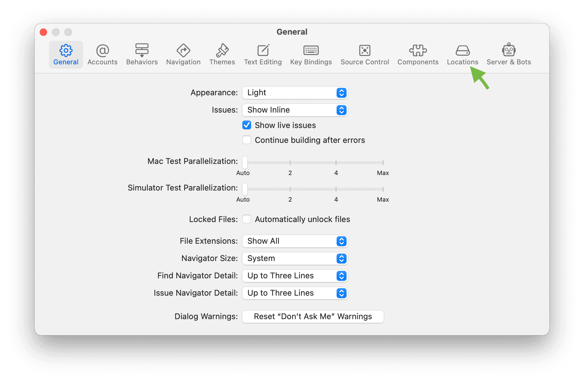 Xcode Settings