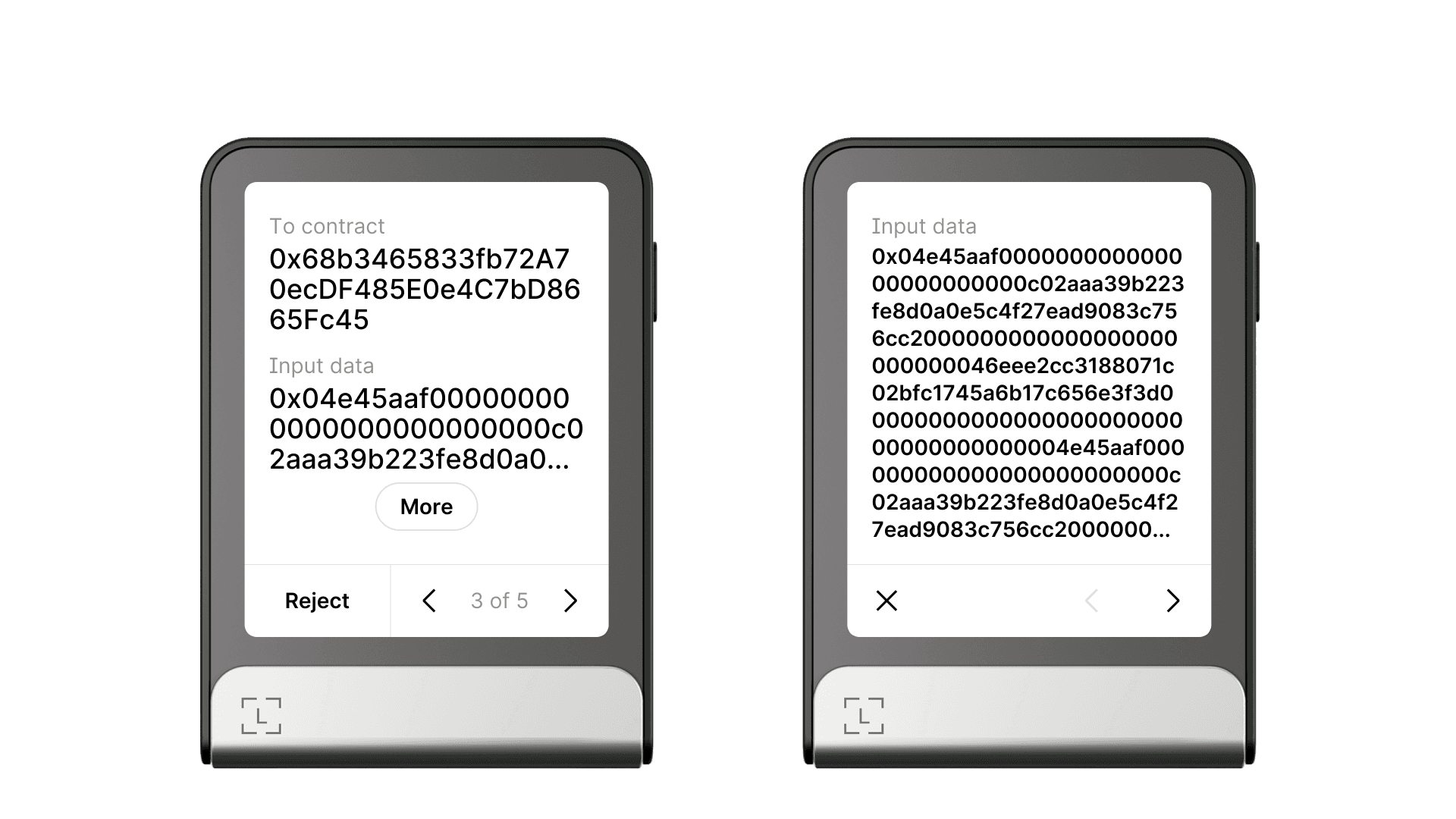 Progressive disclosure UI showing a field with a "More" button that expands into a multi-page modal